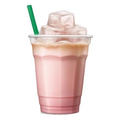 light pink starbucks ice coffee with ice cubes sticker