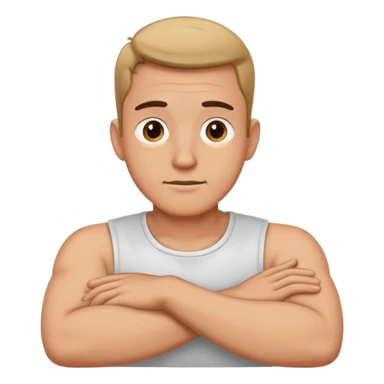 man with his hands on his neck and his arms crossed sticker