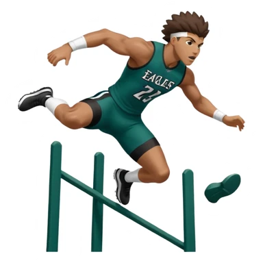 Saqoun Barkley hurdle over a person but on the eagles sticker