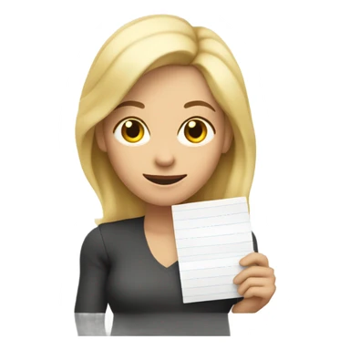 Dumb blonde lady with paper sticker