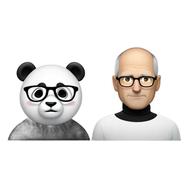Panda with Steve Jobs sticker