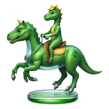 Dinosaur with glass riding horse sticker