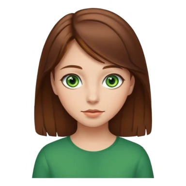 girl brown hair green eyes sticker