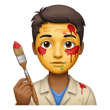 Painter with Paint Stained Face sticker