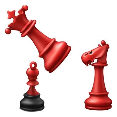 two queen chess pieces side by side one vibrant red and the other black sticker