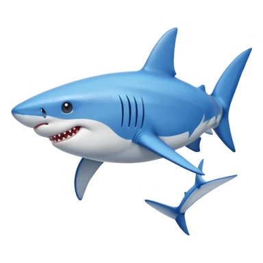 A shark with blue Nike shoes sticker