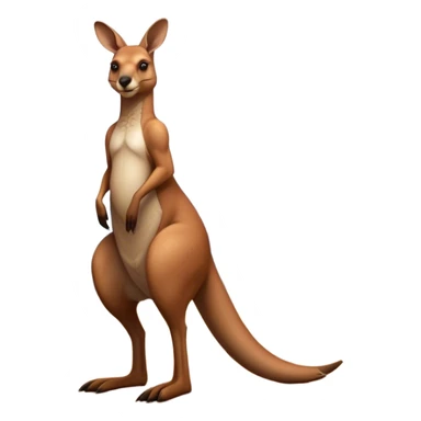 Full-body Australian Kangaroo – Cinematic-realistic Australian kangaroo, standing tall with powerful hind legs and a muscular tail for balance. Its reddish-brown fur glows under the golden sunlight, ears perked and eyes alert. The rugged outback stretches behind it, with dry grass and scattered eucalyptus trees completing the iconic scene. sticker