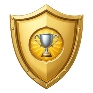 Gold shield with trophy sticker