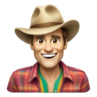 jim carrey face at the beach shirt and hat tour guide look sticker