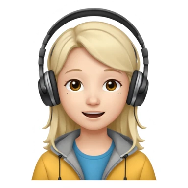 Gonemili Grace, micro qui chante avec casque au oreille sticker