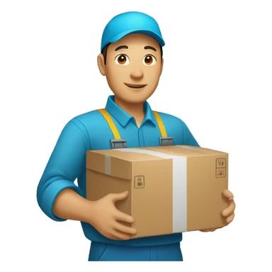kazakh worker with box in hands sticker