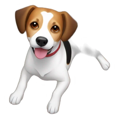 older beagle jack russell mix dog laying in fall leaves sticker