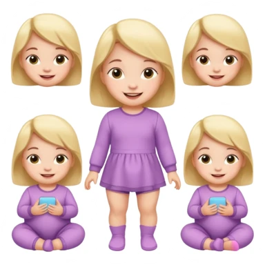 Baby Girl, Different Pose, different outfit, single Baby Girl only. sticker