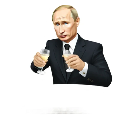 Vladimir Putin drinking champagne  sticker