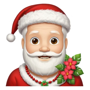 santa with flower hawaii necklace sticker