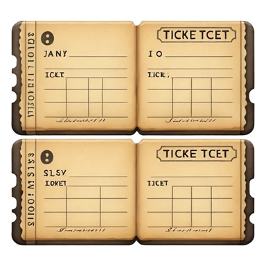 ticket ledger sticker