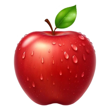 Cinematic crisp, shiny red apples, glistening under soft natural light, perfectly round with tiny water droplets, warm rich hues, highly detailed and fresh. sticker