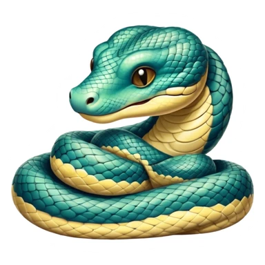 Meme-Worthy cute Sleeping Python Portrait Emoji, Head and coiled body resting peacefully with a contented smile, showcasing intricately patterned scales and eyes gently closed in serene slumber, Simplified yet comically adorable features, highly detailed, glowing with a soft, drowsy glow, high shine, relaxed and utterly lovable, stylized with an air of playful laziness, bright and heartwarming, soft glowing outline, capturing the essence of a sleeping serpent that feels destined to become the next viral icon of adorable rest! sticker