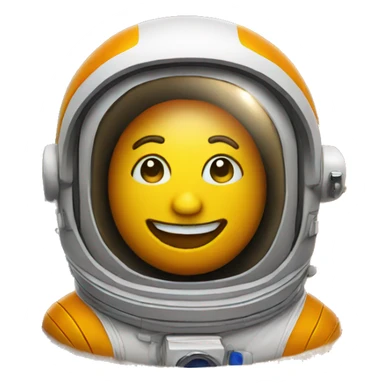 orange yellow nasa astronaut hat smiling  sticker