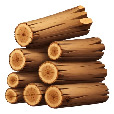 sm pile of wood logs emoji sticker