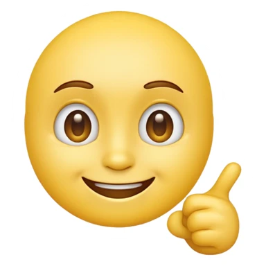 A normal smiling yellow emoji like the basic iPhone one's pointing to its head like it has a great idea sticker