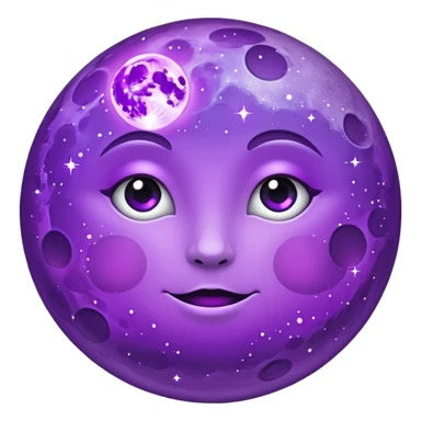 purple full moon with sparkles sticker