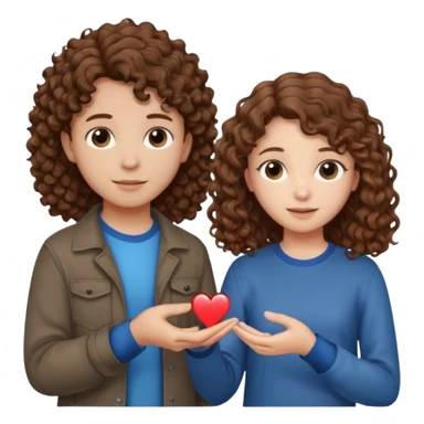 a 15 year old girl with brown curly hair but she has lightnings in it with a brown haired boy who gave her a promise ring sticker
