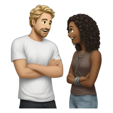 discussion between music artist and fan sticker