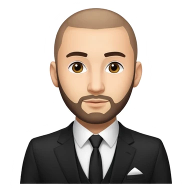 karim benzema, light skinned, wearing suit, photorealistic sticker