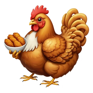 Chicken eating fried chicken sticker