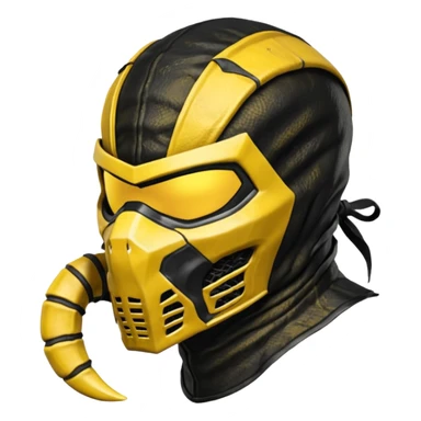 mortal kombat scorpion mask black and yellow sticker