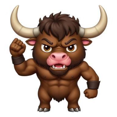 Bull hoof emoji making a like gesture angry bull sticker
