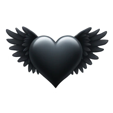 black heart with wings sticker