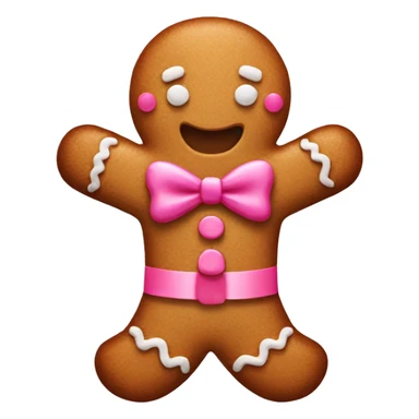 gingerbread man with pink bow sticker