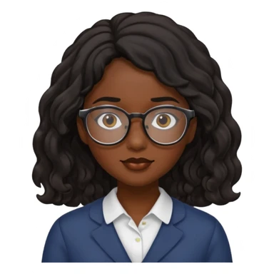 Una chica morena ondulada pelo negro con lentes  sticker