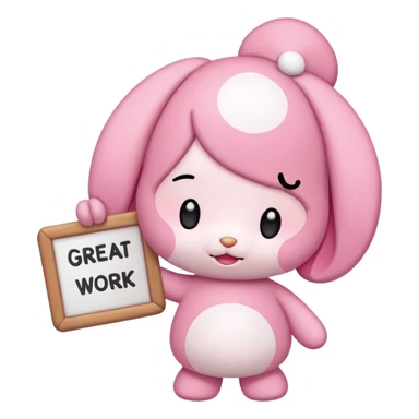cute mymelody with sign that says great work sticker