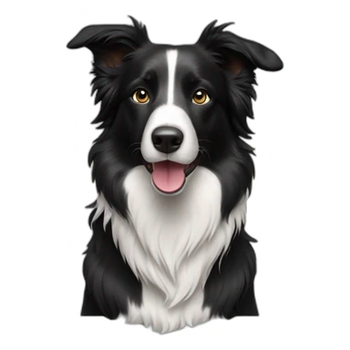 black border collie standing sticker