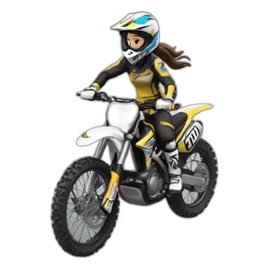 Motocross lady wheelie sticker