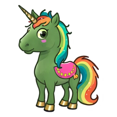 Rainbow unicorn  sticker