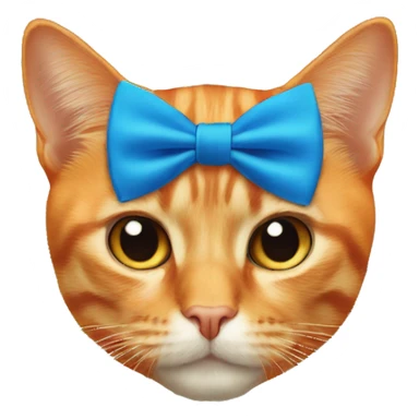 orange cat with a blue bow tie sticker