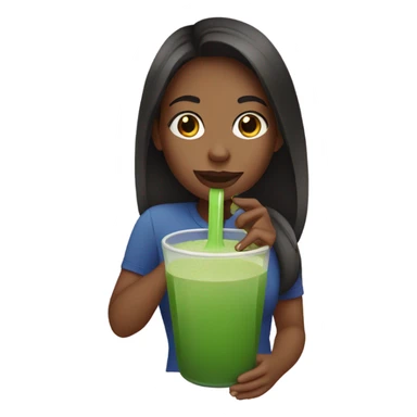 Girl drinking green juice sticker