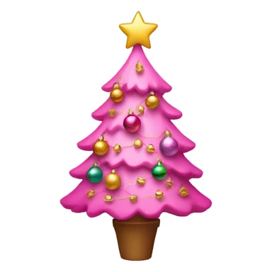 pink christmas tree with decorations  sticker