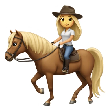 Tan girl with long blonde hair riding a horse sticker