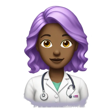 white vet tech with purple and pink hair  sticker