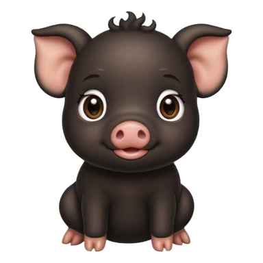 black baby pig sticker