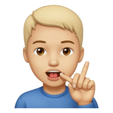 Una cara mordiendose un dedo sticker