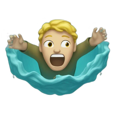 Man drowning in water sticker
