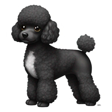 black and white toy poodle sticker
