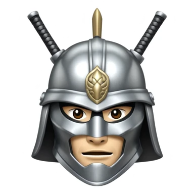 silver samurai helmet sticker
