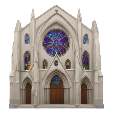 Cathedral with stained glass windows  sticker